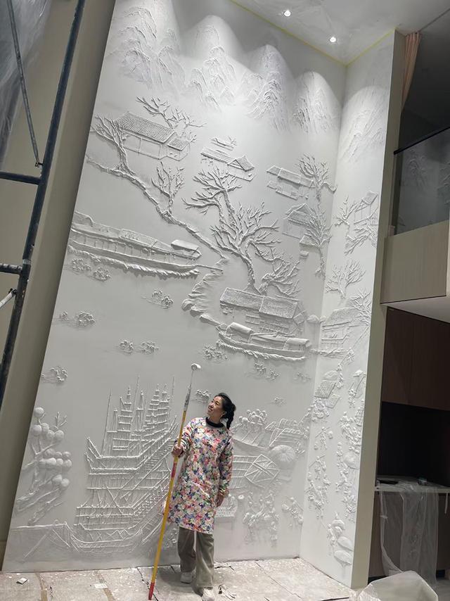 纵览原创丨沧州手工浮雕壁画师杨晓燕：热爱可抵万难(图3)
